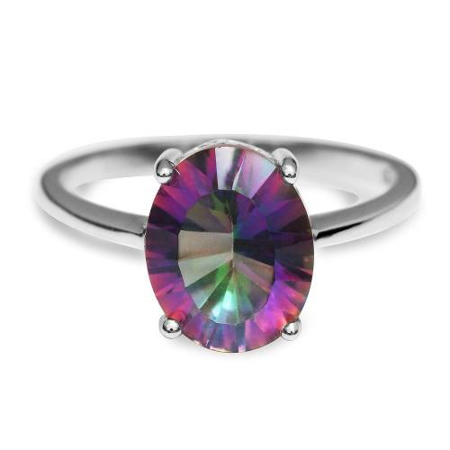 rings 2 5ct genuine gemstone mystic topaz concave oval ring solid 925 sterling silver rings 2 5ct genuine gemstone mystic topaz concave oval ring solid 925 sterling silver