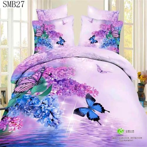 Duvet Covers Sets 3d Duvet Bedding Purple Flower Blue