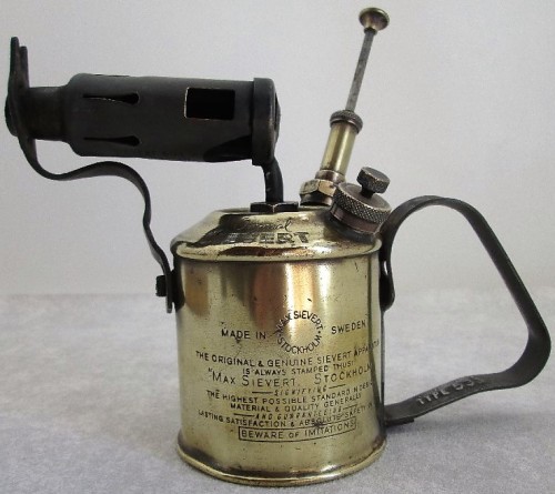 Original MA Sievert Stockholm Sweden Brass Blow Torch/Lamp Type 530 - Height 15cm