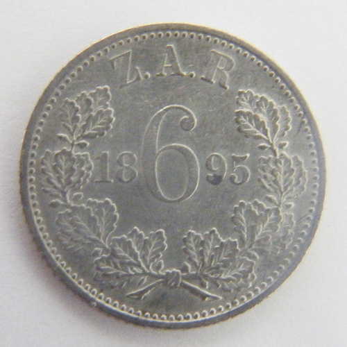 1895 ZAR Kruger 6d sixpence AU