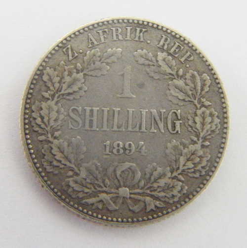 1894 ZAR Kruger shilling VF with some scratches