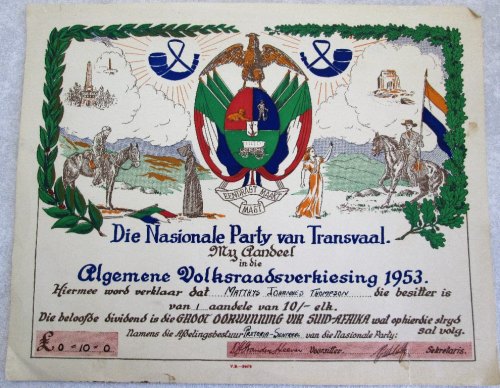 Die Nationale Party Van Transvaal - My Aandeel In Die Algemene Volksraadverkiesing 1953 