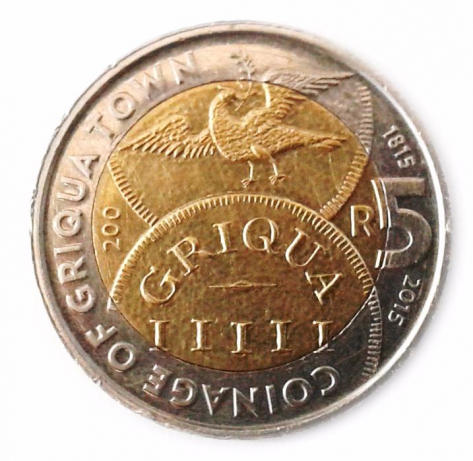 Five Rand - Griqua R5 coin on auction now!! Bid starts @R1 was sold for