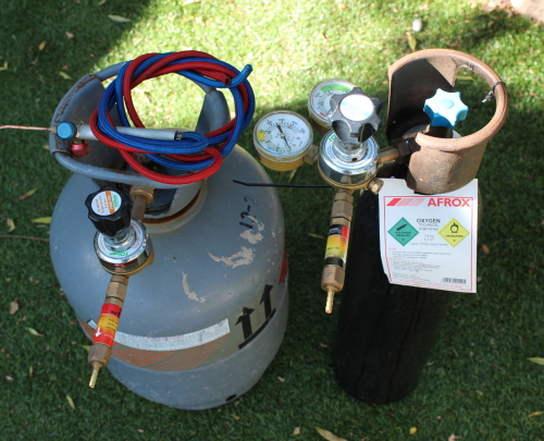 smith torch, oxygen, propane tanks