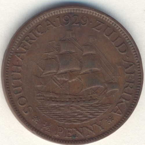 1929 South Africa 1/2 Penny - VF