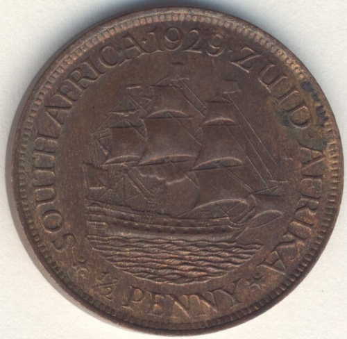 1929 South Africa 1/2 Penny - AU