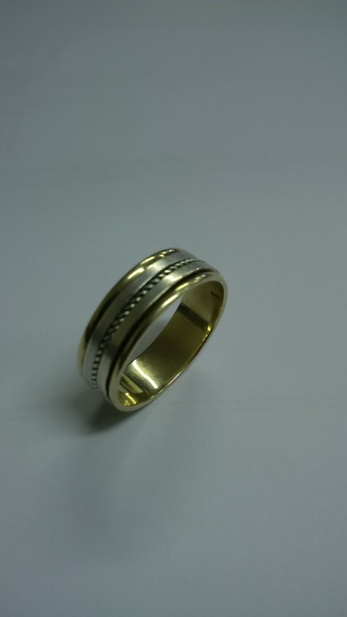  Rings  MENS  WEDDING  RING  9CT GOLD AND SILVER was listed 