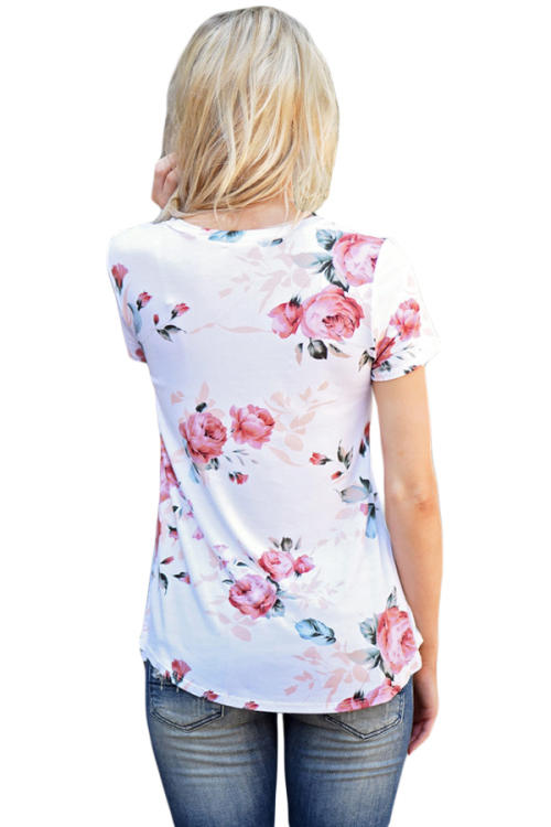 Round Neck Floral Printed T-Shirts