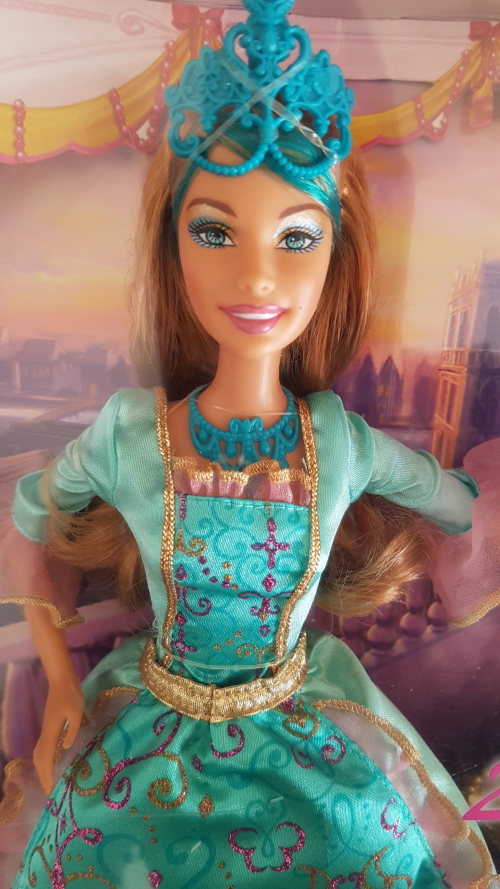 Barbie doll collectors Aramiena movie child present gift mother figurine blue crown princess mattel