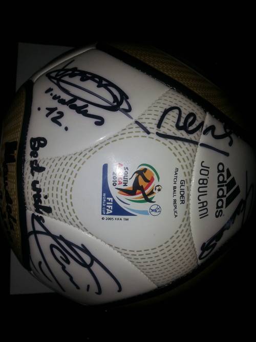 Mandela Memorabilia SOCCER WORLD CUP 2010 JOBULANI BALL SIGNED BY