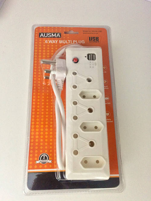 Extension Cords 6 Way MultiPlug with USB Charger was listed for R209