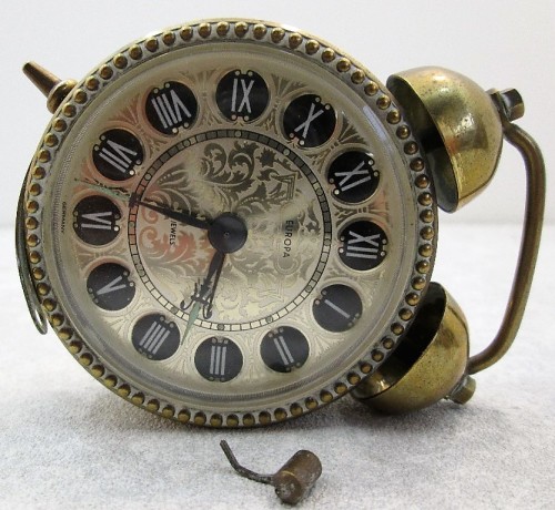 Pretty Brass Europa Alarm Clock For Spares - 9cm/6,3cm/2,3cm