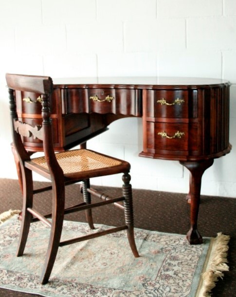 A Stunning Vintage Solid Imbuia Ball, Ball And Claw Desk South Africa