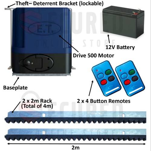 Garage & Gate Motors ET Drive 500 Slide Gate Motor Kit (FREE COURIER