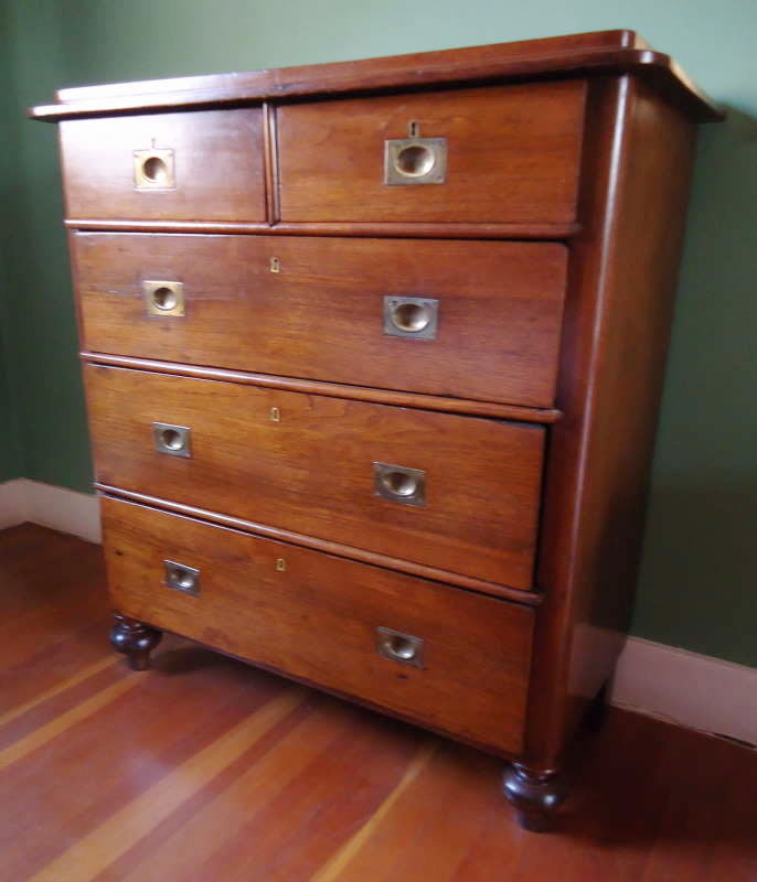 ANTIQUE MILITARY CHEST OF DRAWERS