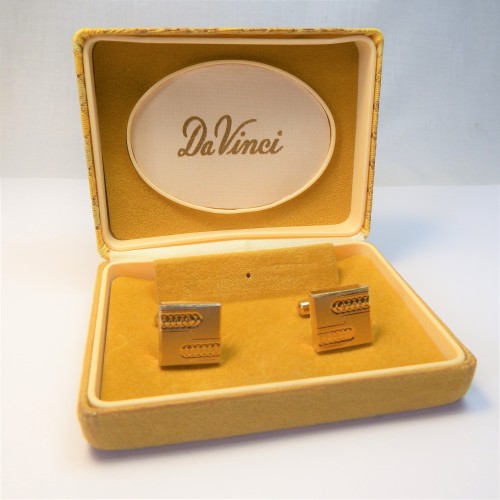 Pair of Da Vinci gold plated cufflinks in box