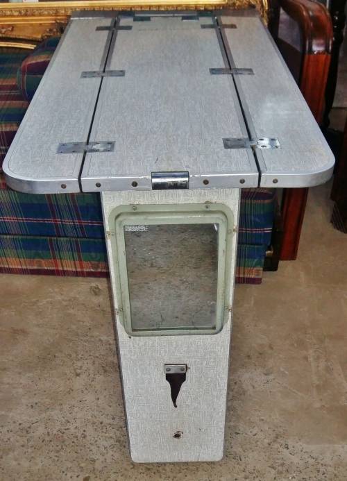 Tables SAR coach Foldout Train compartment table with mirror. was