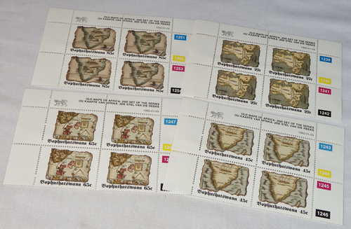 Old maps of Africa SACC 273 - SACC 276 control blocks of 4