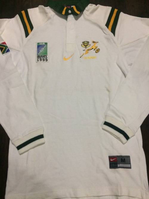 Sporting Memorabilia - Springbok 1999 Rugby World Cup away rugby jersey