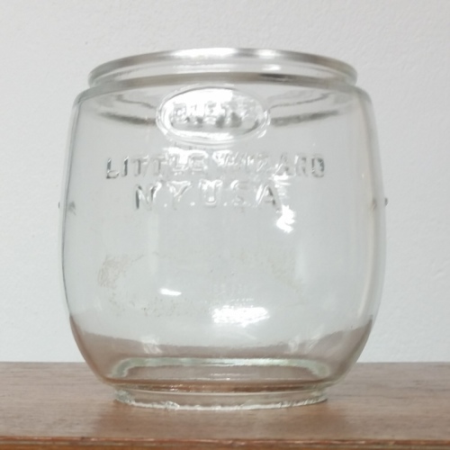 Vintage Dietz Little Wizard Glass Kerosene Lamp Globe - Clear Globe Embossed
