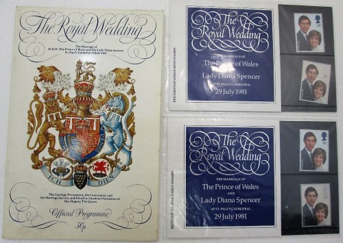 The Royal Wedding Official Programme 1981 + 2X Sealed British Post Office Mint Stamps