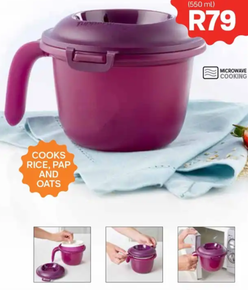 Other Dining & Bar - Tupperware Mini Microwaveable Rice Cooker 550ml ALSO AVAILABLE IN BLUE was sold R58.00 on 10 Nov at by yunusvadia Stanger (ID:376264149)
