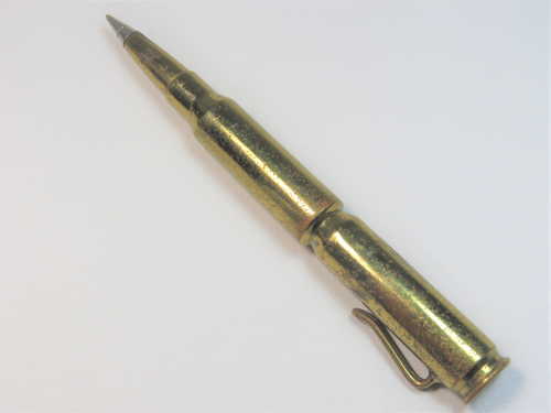 Vintage trench art pen made of bullet casings