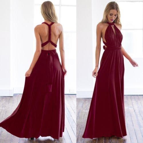 wine red infinity dress