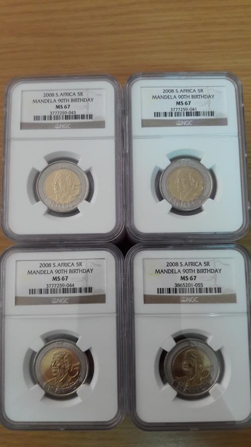 2008 Birthday R5 - Mandela 90th Birthday R5 NGC graded, MS67 R5, 20 x ...