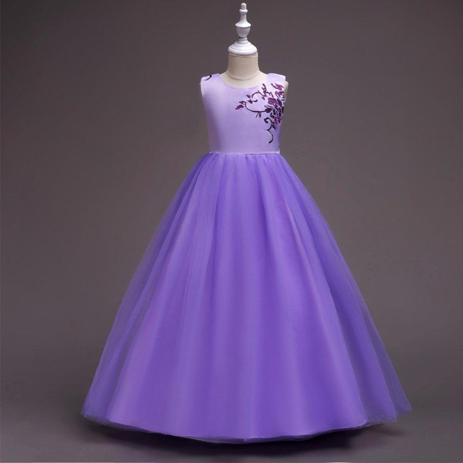 Flower Girl Dress Purple Maxi
