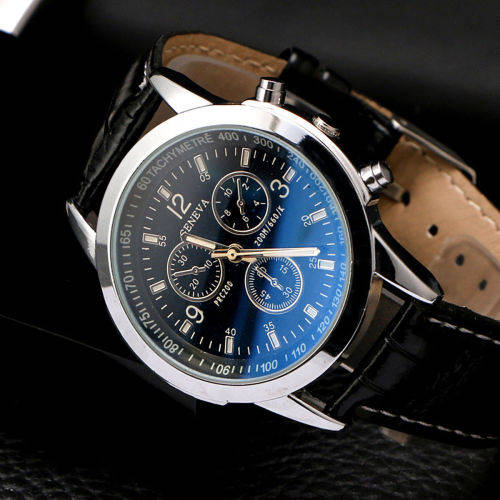 Men's Watches Fashion Men's Leather Military Casual Analog Quartz