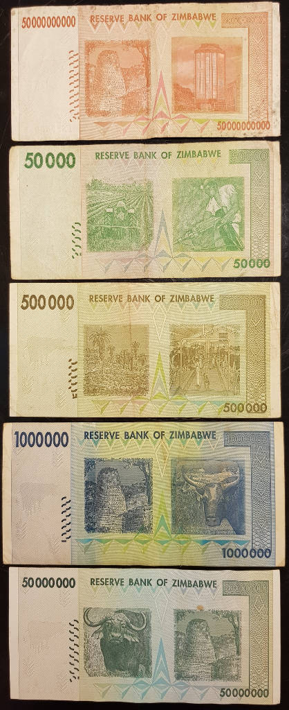 One Hundred And Fifty Five Thousand Africa - SET (Fifty Billion, Fifty Million, One Million , Five Hundred