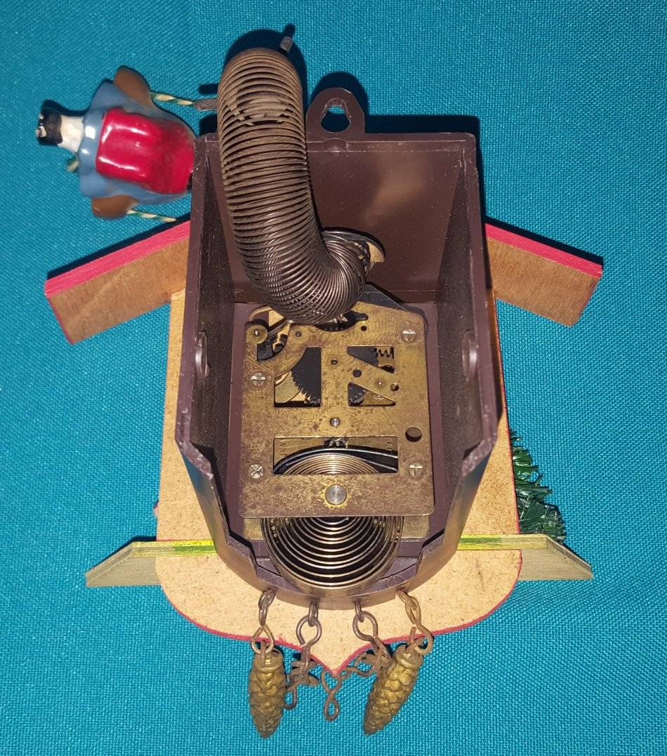 Cuckoo & Wall Clocks VINTAGE MINIATURE WINDUP CUCKOO STYLE CLOCK was