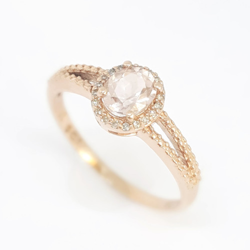 Engagement Rings - *Exclusive Jewelry* Pale Peach Morganite and Diamond Ring in 9k Rose Gold was ...