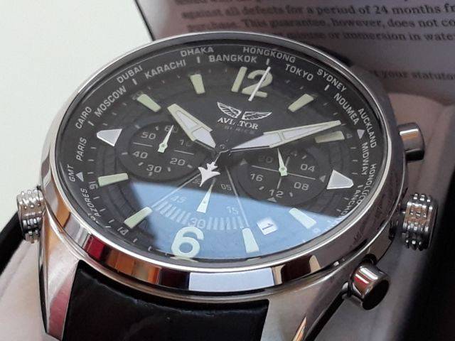 r1 auction: aviator f-series mens military pilot quartz luminous