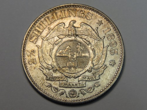 1895 ZAR Kruger 2 1/2 shillings half crown AU - Top quality 2 1/2 shilling coin