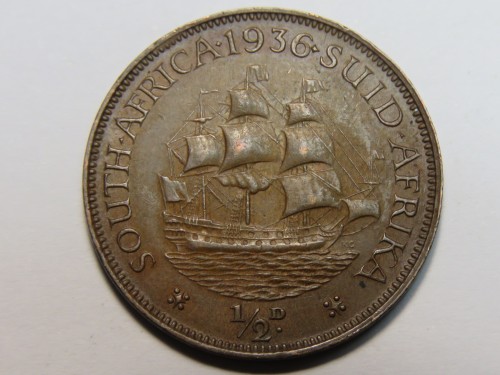 South Africa 1936 half penny AU