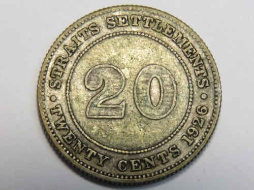 1926  Straits Settlements - 20 cents coins