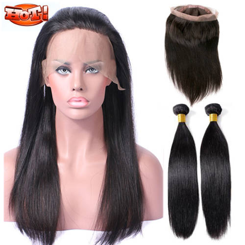 Wigs Brazilian Peruvian Malaysian Hair 360 Lace Closure With
