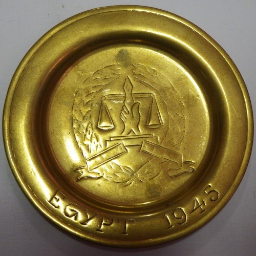 WW2 SA Corps of military Police Egypt 1945 brass engraved ashtray