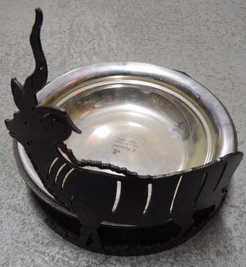 Clover Hunt 25 years pet food bowl in Kudu frame