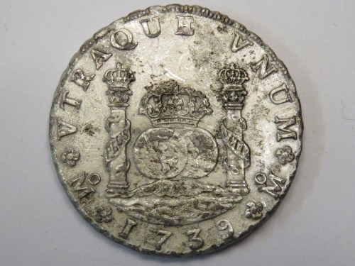 1739 Silver Pillar Dollar 8 Reales, Treasure from Reijgersdal Shipwreck