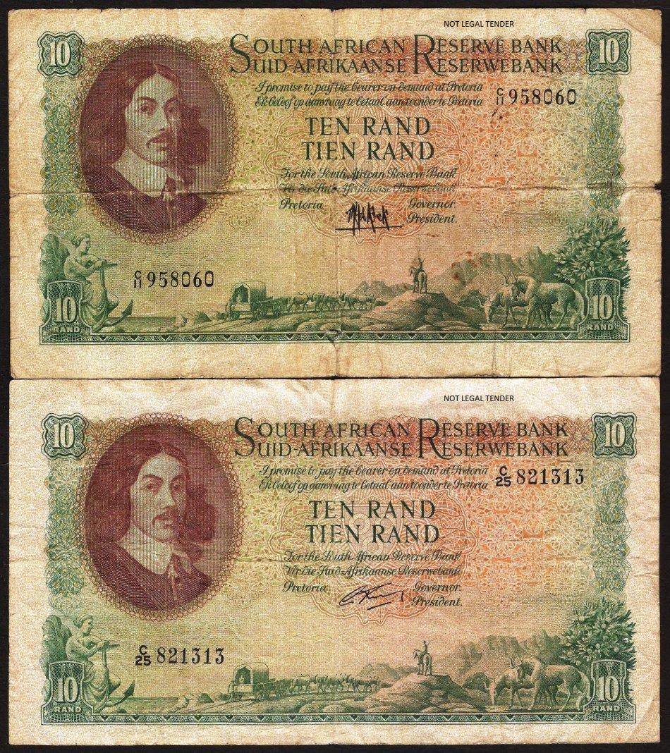 Other South African Bank Notes - SA 10 Rand 1961 till 1965 - Both ...