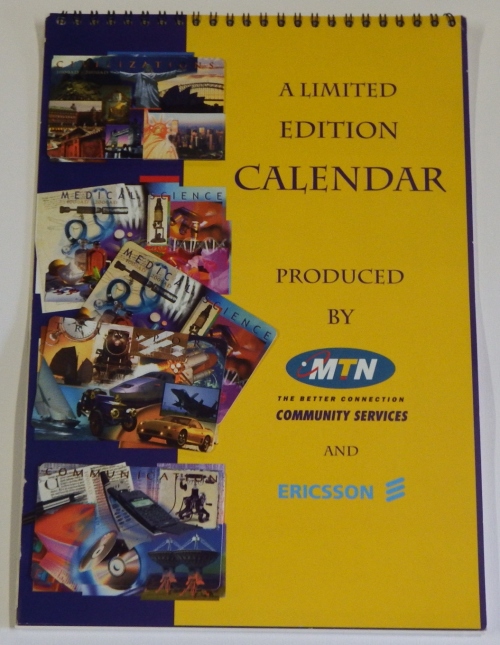 MTN Community services 2000 calendar with 4 mint phonecards of R15 each - APS - Standing type