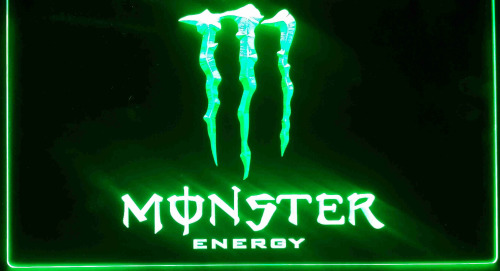 Monster energy neon electric bar sign. 