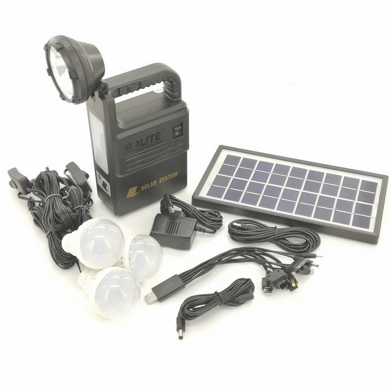 Spotlights Handheld LED Torch with Solar Panel Charger was sold for