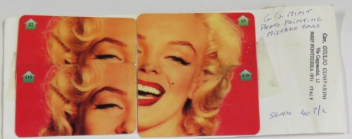 Great Britain set of 4 Marilyn Monroe phone cards totalling 37 pounds - RARE printing mistake