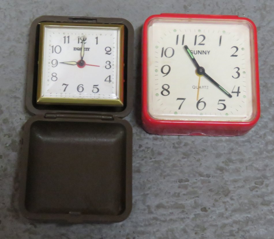 Vintage Equity bedside alarm clock - Not working - Including quartz clock for spares