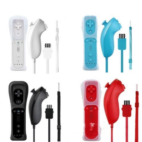Wii Remote with Motion Plus Nunchuck Controller and Silicone Cover Range of colours