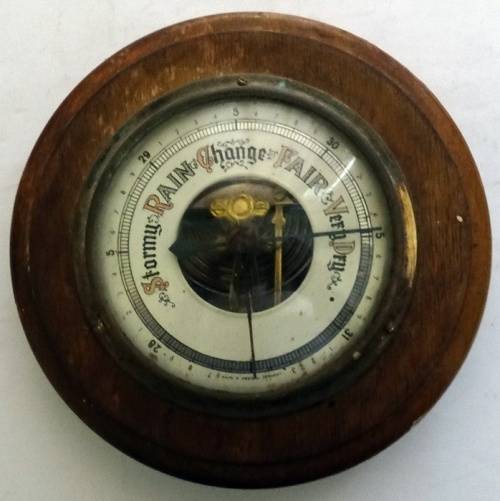 Other Antiques & Collectables Weather Barometer Wood & Glass was sold